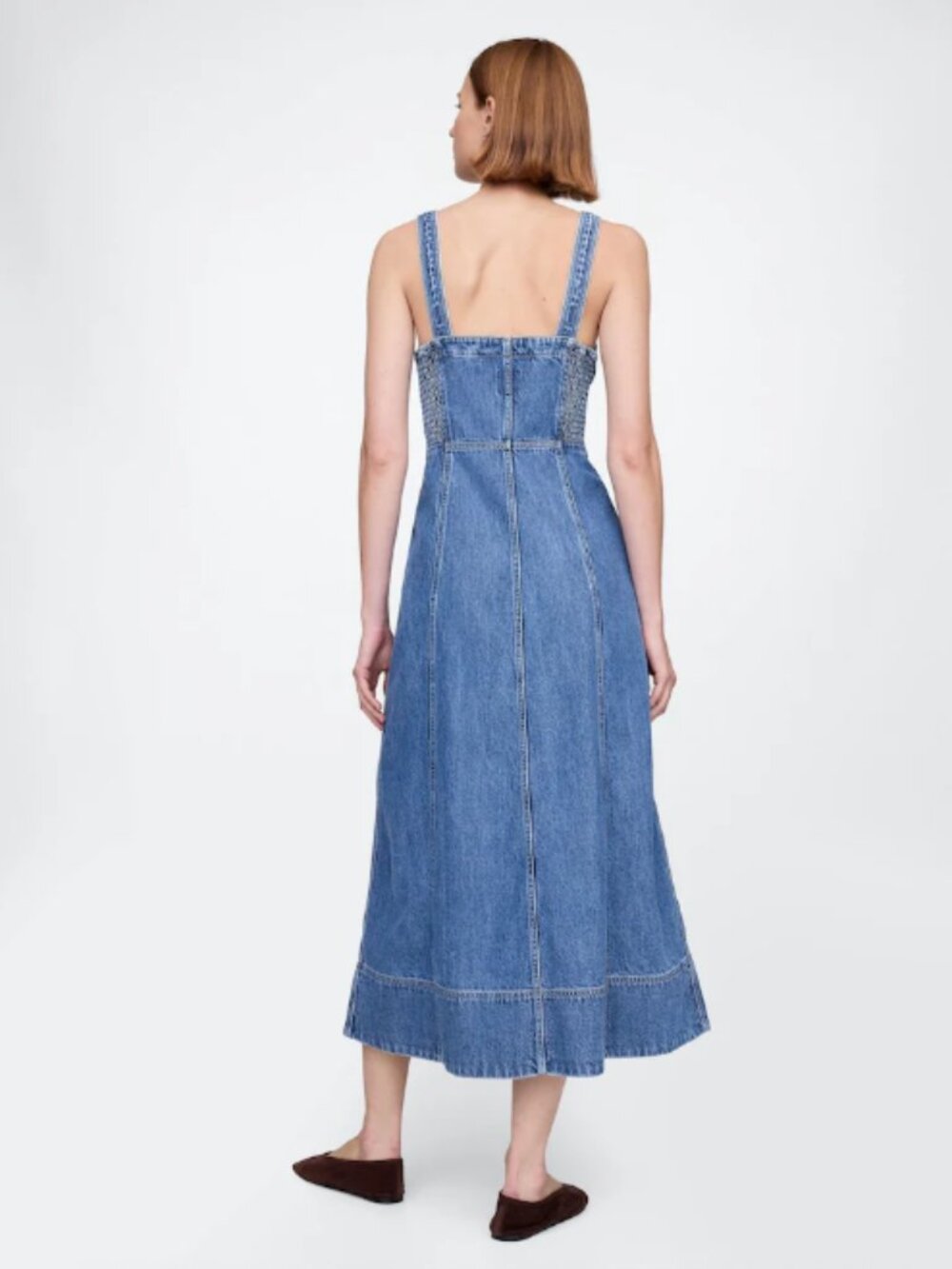 GAP Blue Denim Maxi Dress with Front Slit - Picture 2 of 4